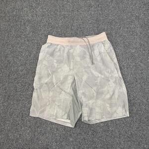 Lululemon Shorts Mens Medium Gray Geometric Lined 10 In Inseam Athletic Gym